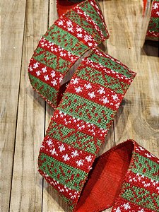 FITA ARAMADA TRICOT VERMELHO E VERDE