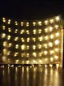 PISCA CORTINA FIO DE FADA 280 LEDS 3M X 3M WARM EFEITO CACHOEIRA BIVOLT