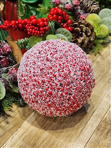 BOLA DECORADA BERRY NEVADO  - 10CM - C/1