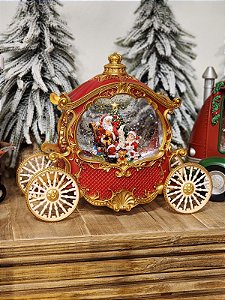 LANTERNA PAPAI NOEL NA CARRUAGEM COM LUZ