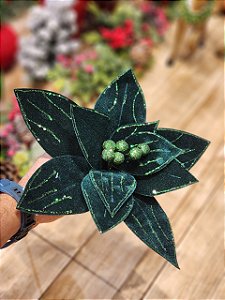 FLOR POINSETIA VERDE - 31CM