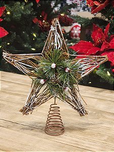 Estrela Ponteira Topo Árvore De Natal Decoração Enfeite 18Cm em Promoção na  Americanas