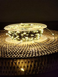 PISCA FIO DE FADA 1000 LEDS 100 METROS WARM FIO VERDE COM FUNÇÕES BIVOLT