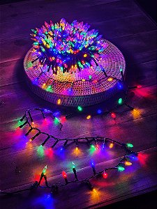PISCA FESTÃO RETRO 500 LEDS 10 METROS COLORIDO FIXO BIVOLT