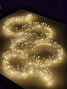 PISCA CORDÃO 500 LEDS CLUSTER 3 METROS WARM BIVOLT
