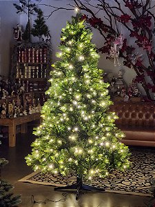 ÁRVORE PALERMO 942 GALHOS COM 300 LEDS BICOLOR 1,80CM MUSICAL E BASE GIRATÓRIA COM CONTROLE REMOTO