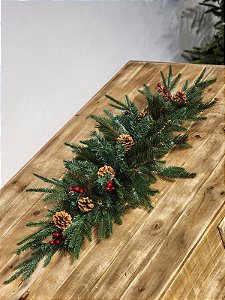 FESTÃO ARAMADO CENTRO DE MESA DECORADO VERDE 90CM