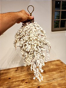 GALHO PENDENTE DECORATIVO BERRY BRANCO  - 71CM