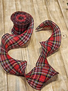 FITA DECORATIVA XADREZ VERMELHO E PRETO
