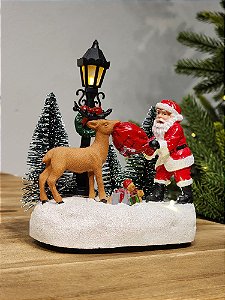 CENÁRIO VILA NATALINA RENA RASGANDO SACO DE PRESENTES DO PAPAI NOEL