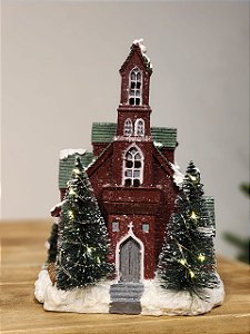 CENÁRIO VILA NATALINA IGREJA COM LED