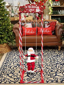 PAPAI NOEL NO BALANÇO MUSICAL COM MOVIMENTOS 1,37CM