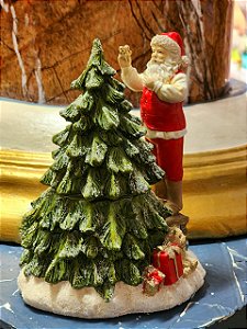 PAPAI NOEL A CORDA MUSICAL EM RESINA 18CM