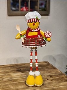 BONECO GINGERBREAD MENINA EM PÉ 56CM