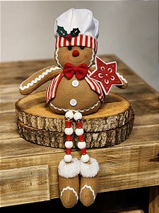 BONECO GINGERBREAD SENTADO 45CM