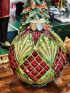 BOLA DECORATIVA DE VIDRO 23CM
