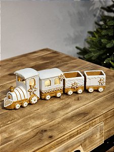 TRENZINHO EM RESINA COM LUZ GINGERBREAD
