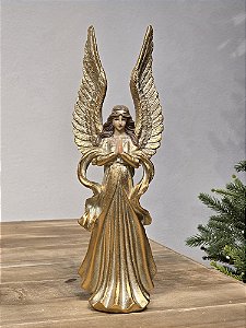 ANJA DOURADO EM RESINA 33CM