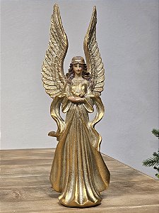 ANJA DOURADO EM RESINA 33CM