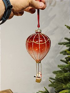 PENDENTE ORNAMENTO DECORATIVO BALÃO EM VIDRO SOPRADO 14CM