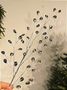 GALHO DECORATIVO ARAMADO PETALAS DE CRISTAL FURTA-COR 70CM