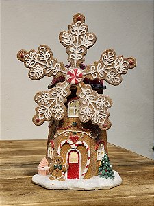 MOINHO GINGERBREAD EM RESINA 30CM