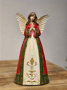ANJA EM VERMELHO LUXO EM RESINA 30CM