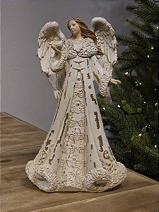 ANJO RÚSTICO DE LUXO EM RESINA 25CM