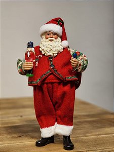 PAPAI NOEL PINTOR COM QUEBRA NOZES - COLECIONÁVEL - 28CM