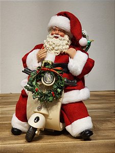 PAPAI NOEL NA LAMBRETA - COLECIONÁVEL - 22,5CM