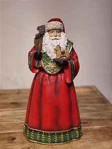 PAPAI NOEL COM CAVALINHO EM RESINA 38,5CM