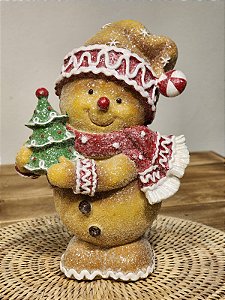 BONECO GINGERBREAD EM RESINA 20,4CM