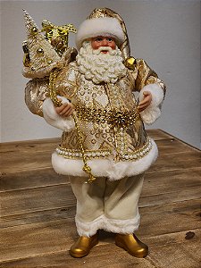 PAPAI NOEL COM PRESENTES - COLECIONÁVEL - 28CM