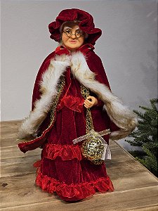 MAMÃE NOEL EM PÉ VEMELHO 45CM