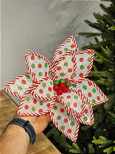FLOR BICO DE PAPAGAIO BRANCO E VERMELHO 30CM