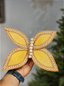 BORBOLETA AVELUDADO BEGE 25CM