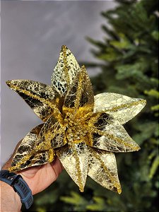 FLOR BICO DE PAPAGAIO DOURADO 29CM