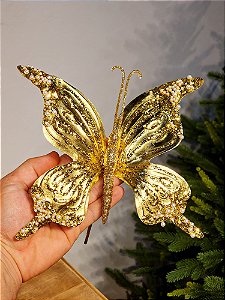 BORBOLETA DOURADA 22CM