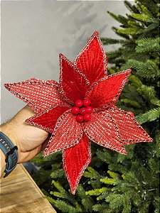 FLOR BICO DE PAPAGAIO VERMELHO 25CM