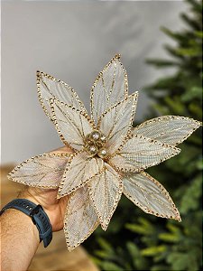 FLOR BICO DE PAPAGAIO CHAMPANHE 25CM