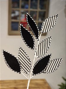 GALHO FOLHA PRETO E BRANCO 63CM