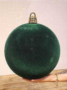 BOLA AVELUDADA VERDE 30CM