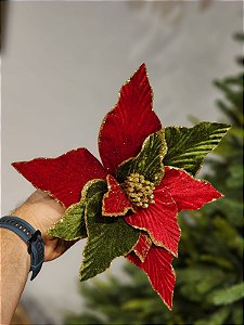 FLOR BICO DE PAPAGAIO VERMELHO E VERDE 30CM