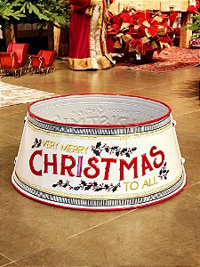 SAIA RIGIDA PARA ÁRVORE DE NATAL EM METAL MERRY CHRISTMAS 56,5CM