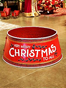 SAIA RÍGIDA PARA ÁRVORE DE NATAL EM METAL MERRY CHRISTMAS 56,5CM