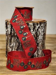 FITA ARAMADA LINHO VERMELHO E VERDE NOEL
