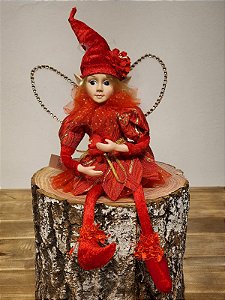 BONECO FADA VERMELHO 35CM