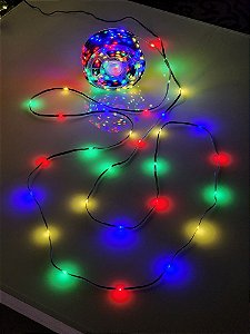 PISCA 1000 LEDS 100 METROS EMBORRACHADO FIO VERDE COM FUNÇÕES COLORIDO BIVOLT USO EXTERNO