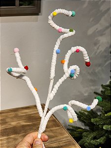 GALHO DECORATIVO CANDY C/ BOLINHAS 63CM