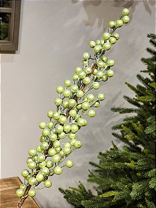 GALHO DECORATIVO PEROLADO VERDE 75CM